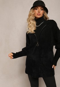 Czarny płaszcz Renee oversize z wełny