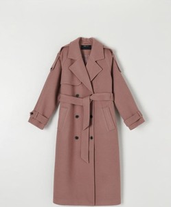Fioletowy płaszcz Sinsay długi w stylu casual