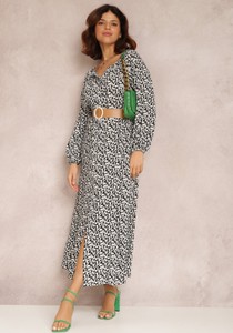 Sukienka Renee w stylu casual z tkaniny z dekoltem w kształcie litery v