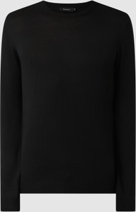 Czarny sweter Matinique z okrągłym dekoltem z wełny w stylu casual