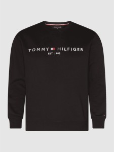 Czarna bluza Tommy Hilfiger w młodzieżowym stylu z bawełny