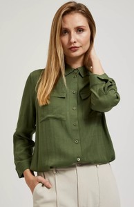 Zielona koszula Moodo.pl z długim rękawem w stylu casual