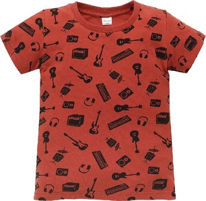 Czerwona koszulka dziecięca Pinokio z bawełny dla chłopców