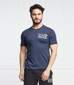 Niebieski t-shirt Emporio Armani w młodzieżowym stylu
