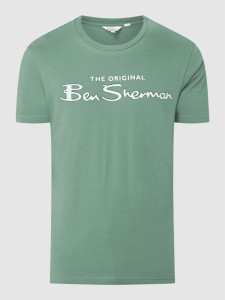 Zielony t-shirt Ben Sherman z krótkim rękawem z bawełny