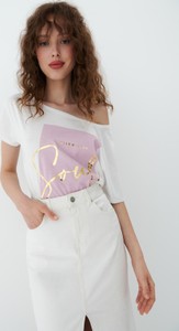 T-shirt Mohito w młodzieżowym stylu z okrągłym dekoltem z krótkim rękawem