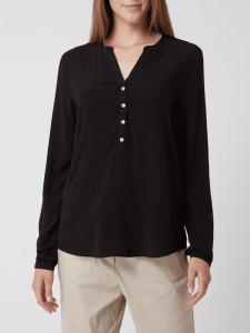Czarna bluzka Montego z dekoltem w kształcie litery v w stylu casual
