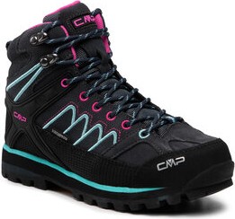 Czarne buty trekkingowe CMP sznurowane z płaską podeszwą