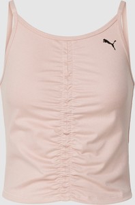 Różowa bluzka Puma w stylu casual z okrągłym dekoltem