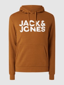 Brązowa bluza Jack & Jones w młodzieżowym stylu