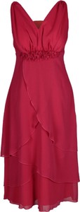 Czerwona sukienka Fokus z dekoltem w kształcie litery v midi w stylu glamour