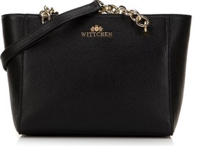 Czarna torebka Wittchen na ramię w stylu glamour