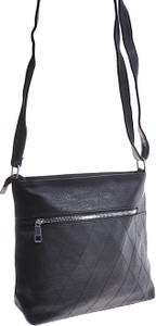 Czarna torebka Pantofelek24 ze skóry ekologicznej na ramię w stylu glamour