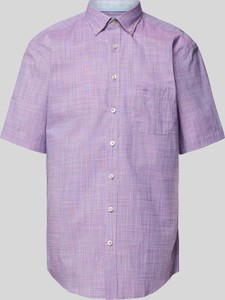 Fioletowa koszula Fynch Hatton w stylu casual z kołnierzykiem button down z bawełny