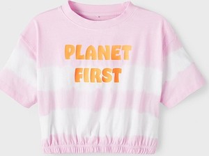 Różowa bluzka dziecięca Name it z bawełny