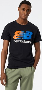 T-shirt New Balance z bawełny w sportowym stylu z krótkim rękawem