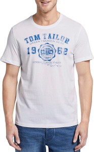 T-shirt Tom Tailor z krótkim rękawem w młodzieżowym stylu z bawełny