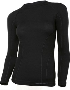 Koszulka damska z długim rękawem Active Wool Brubeck (czarna)
