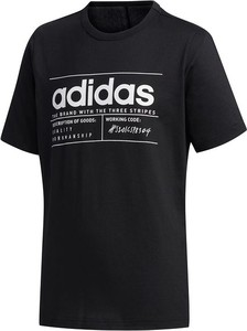 Czarna koszulka dziecięca Adidas z bawełny dla dziewczynek