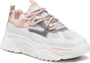 Różowe buty sportowe DeeZee na platformie sznurowane