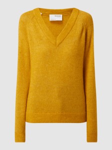 Żółty sweter Selected Femme w stylu casual