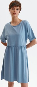 Niebieska sukienka Top Secret mini z dzianiny w stylu casual