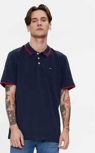 Granatowy t-shirt Wrangler z krótkim rękawem w stylu casual
