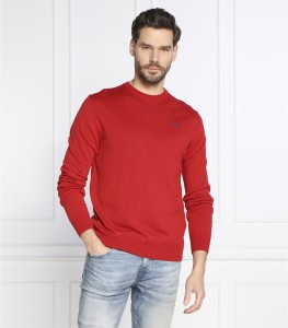 Czerwony sweter La Martina z okrągłym dekoltem