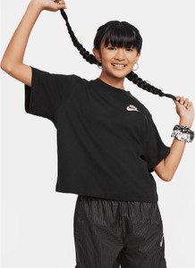 Czarna bluzka dziecięca Nike z bawełny dla dziewczynek
