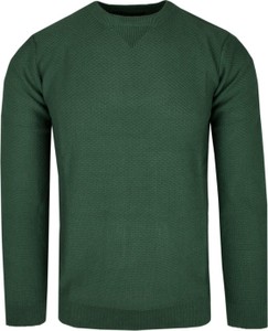 Zielony sweter Adriano Guinari z okrągłym dekoltem z bawełny