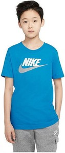Niebieska koszulka dziecięca Nike z bawełny z krótkim rękawem