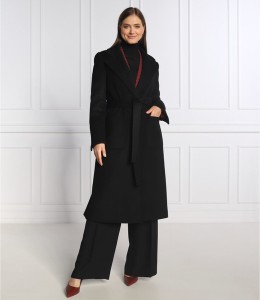 Czarny płaszcz Max & Co. z wełny w stylu casual bez kaptura