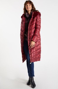 Czerwony płaszcz Monnari w stylu casual z kapturem