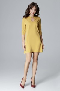 Żółta sukienka LENITIF w stylu casual mini