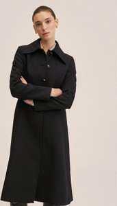 Czarny płaszcz Mango w stylu casual bez kaptura przejściowa