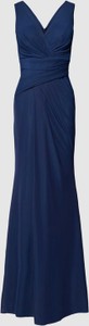 Granatowa sukienka Troyden Collection bez rękawów z dekoltem w kształcie litery v maxi