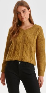 Żółty sweter Top Secret w stylu casual