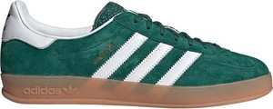 Zielone buty sportowe Adidas Originals z zamszu z płaską podeszwą w sportowym stylu