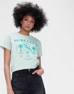 T-shirt Cropp z okrągłym dekoltem z krótkim rękawem w młodzieżowym stylu