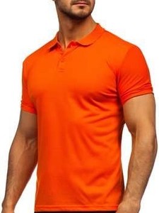 Pomarańczowa koszulka polo Denley z bawełny w stylu casual