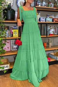 Zielona sukienka IVET na ramiączkach