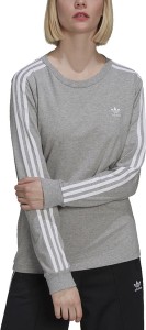 Bluzka Adidas z długim rękawem z bawełny
