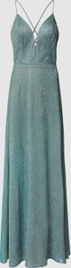 Zielona sukienka Luxuar Fashion rozkloszowana na ramiączkach