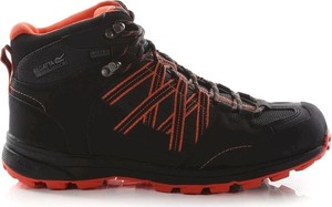 Czarne buty trekkingowe Regatta sznurowane z płaską podeszwą