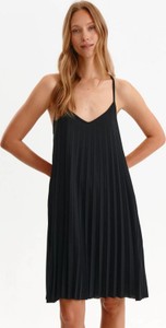 Czarna sukienka Top Secret na ramiączkach w stylu casual mini