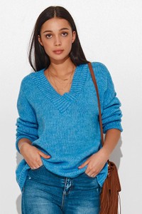 Niebieski sweter Numinou z wełny