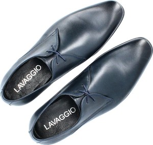 Granatowe buty Lavaggio sznurowane