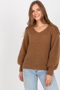 Brązowy sweter Och Bella w stylu casual
