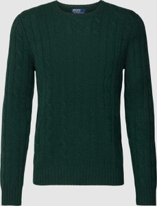 Zielony sweter POLO RALPH LAUREN w stylu casual z okrągłym dekoltem z kaszmiru