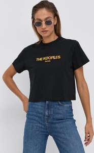 T-shirt The Kooples z okrągłym dekoltem z bawełny z krótkim rękawem